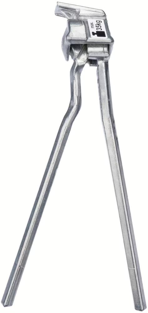 Pletscher Zweibeinständer 28 Zoll - stabiler Fahrradständer aus Aluminium-Druckguss, poliert, mit Ständerplattenmontage, Aluminium-Lasche und M10x50 Senkschraube, bis 35 kg belastbar