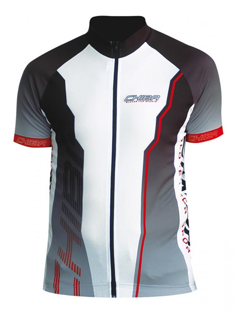 CHIBA Team Shirt - Radsport-Trikot, atmungsaktiv, schwarz, XXL
