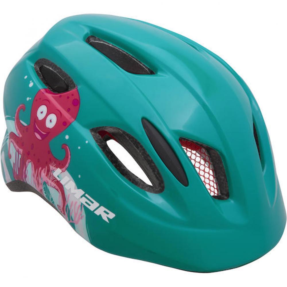 Limar Kid Pro S Octopus S Blau/Grün - superleichter Kinder-Fahrradhelm mit Top-Sicherheit