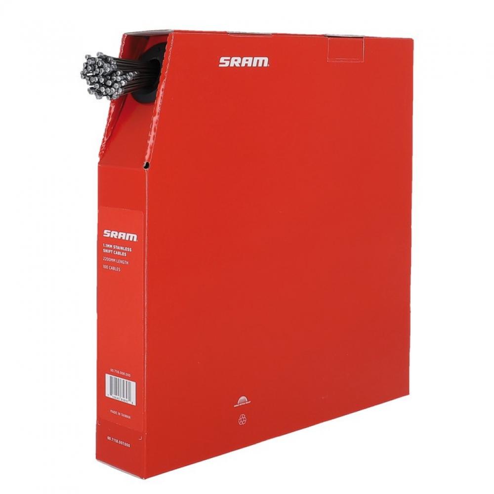 SRAM Werkstattpack mit 100 langlebigen Edelstahl Schaltzügen für Fahrräder.