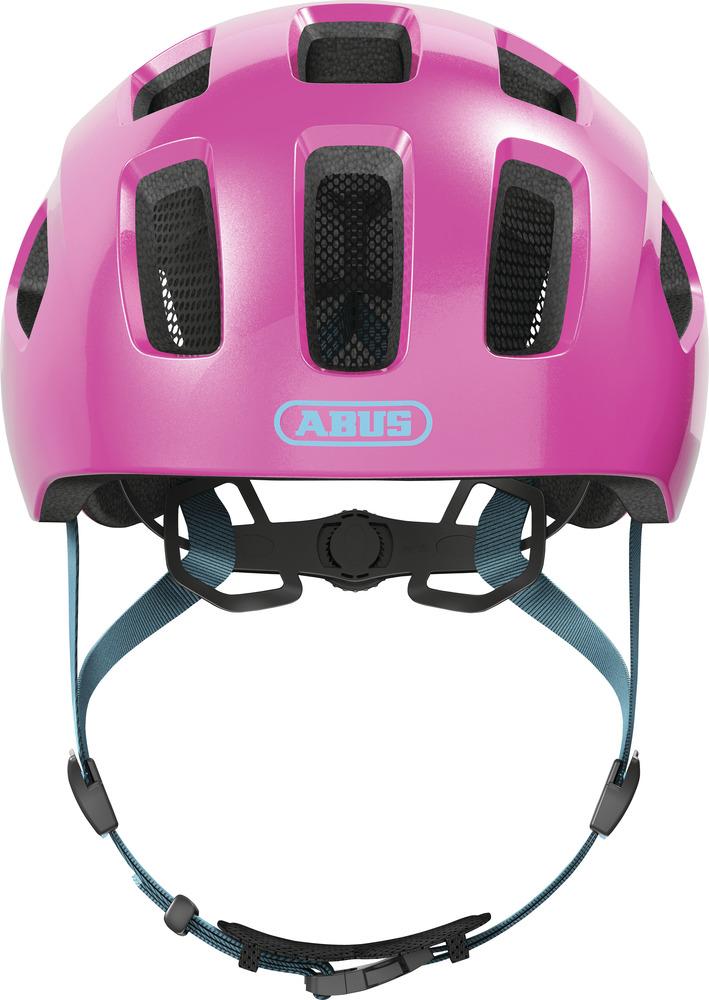 Abus Kinderhelm Youn-I 2.0 sparkling pink M (52-57cm) von vorne.
