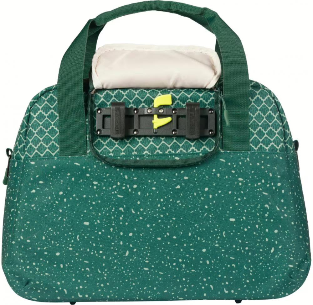 Basil Flair Schultertasche 18 Liter - grün wasserabweisend - Hook-On System - reflektierend - recyceltes Polyester