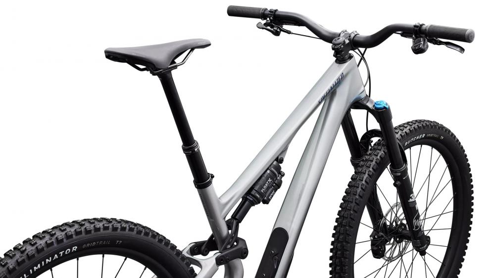 Specialized S-Works Stumpjumper 15 Comp - Shadow Silver/Majolica Blue Metallic - Größe S2 - Mountainbike