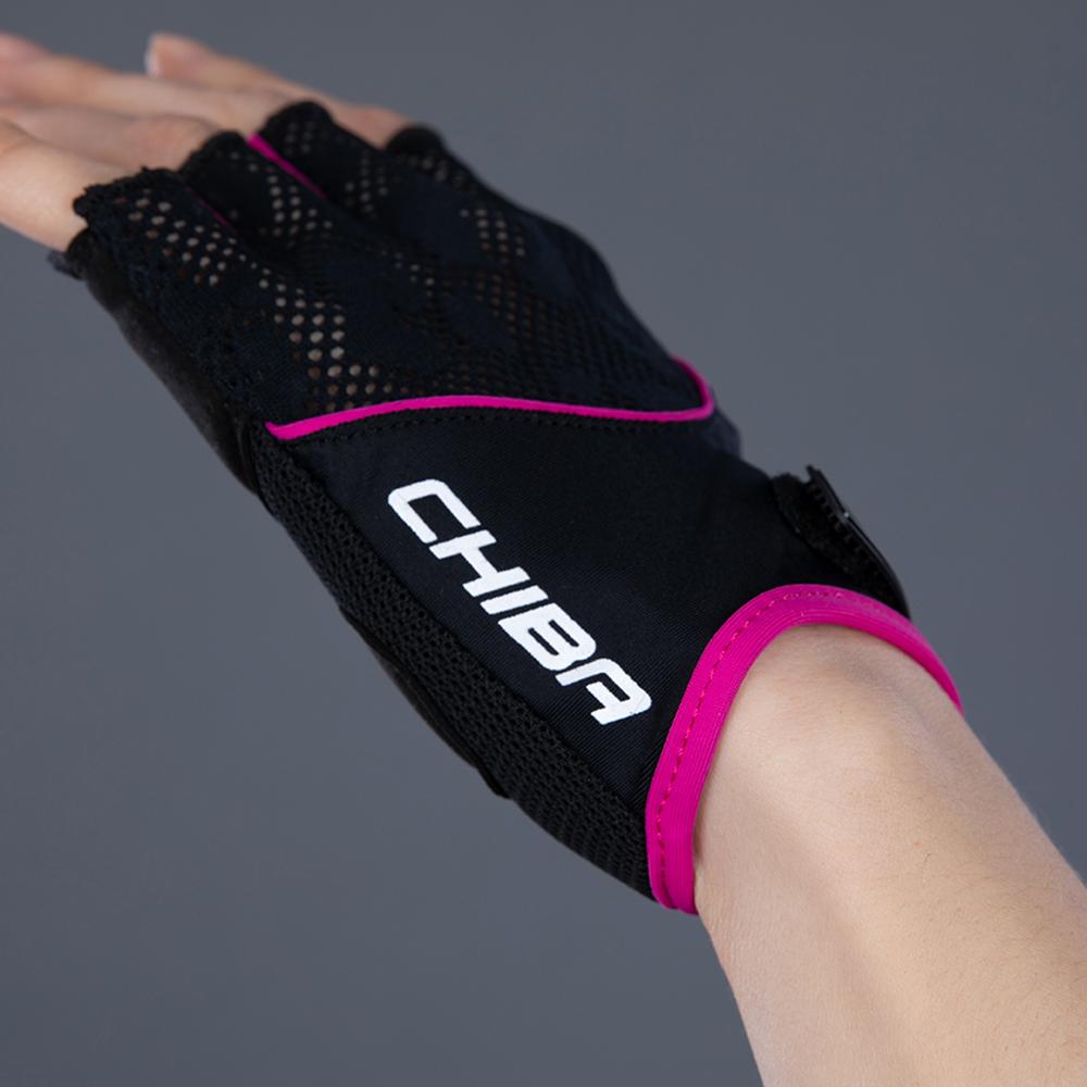 CHIBA Lady Gel - Damen Radhandschuhe schwarz/pink, Gelpolsterung, Größe M
