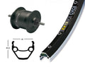 Fahrrad Vorderrad 28 Zoll, Shimano DH-C3003 Nabendynamo, Exal ZX19 Felge, schwarz, 36 Loch, Festachse.