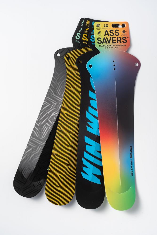 Ass Savers Win Wing 2 Gravel Spritzschutz, Hinterrad-Schutzblech, Golden Groove, ultraleicht, werkzeugfreie Montage, für Reifen bis 60 mm, 375 x 85 mm