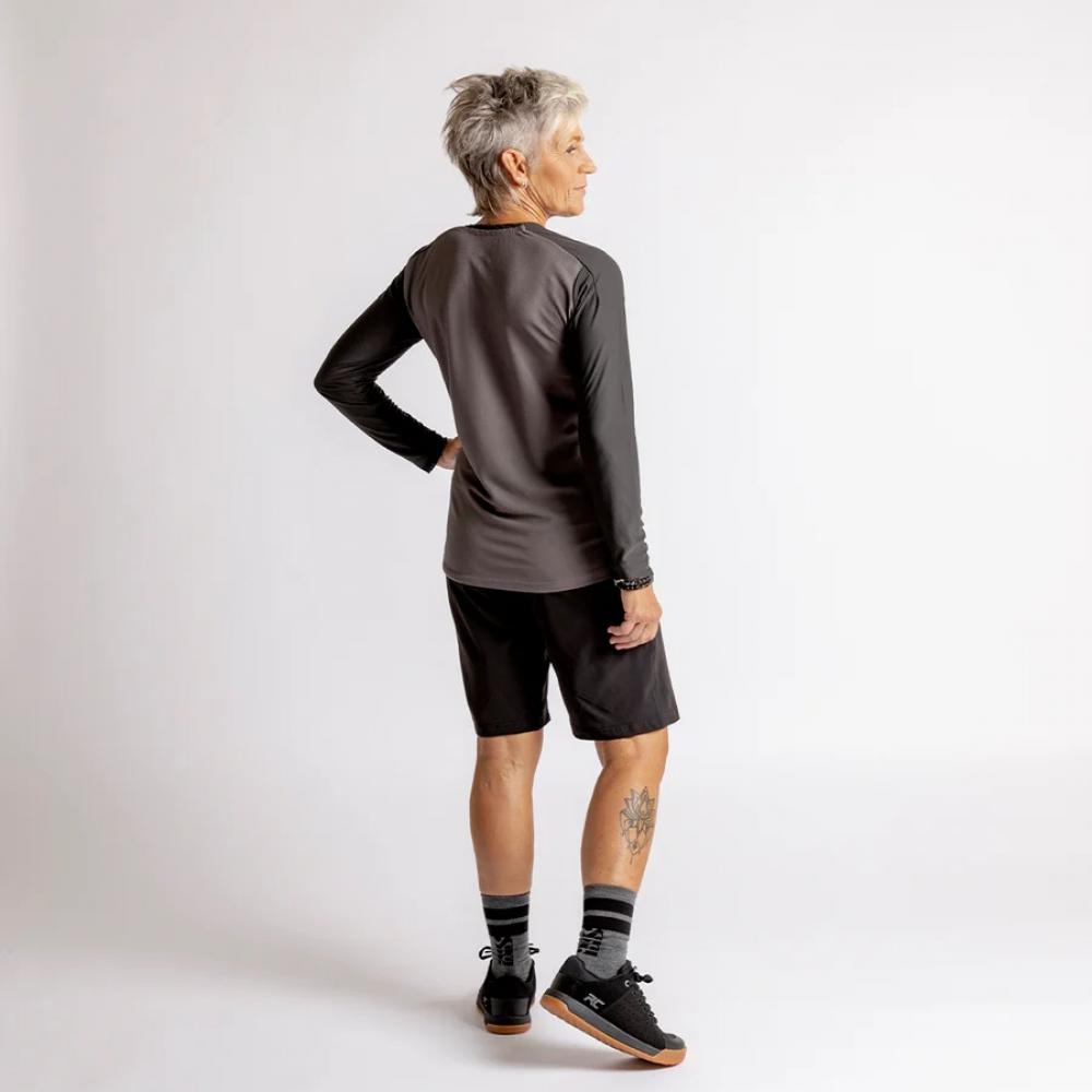 IXS Sports Division iXS Flow XTG Women's Long Sleeve Henley 38 graphite/black - atmungsaktives MTB-Shirt