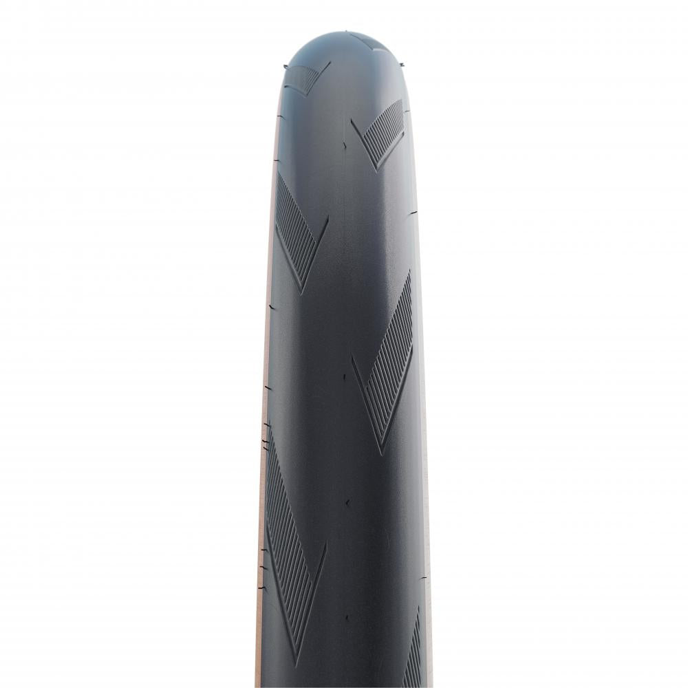Schwalbe PRO ONE Faltreifen 700x28C ADDIX Race Super Race TLE E-25, Seitenansicht mit Profil.