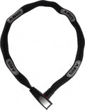 Schwarzes ABUS Kettenschloss Steel-O-Chain 8807K/85, 85 cm langes Fahrradschloss mit Textilschlauch.