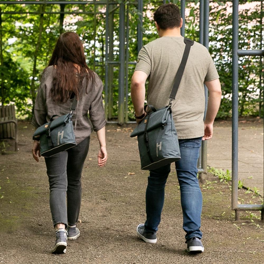 Haberland Einzeltasche Melan I 4 nature anthrazit/reflex - nachhaltige Gepäckträgertasche neueste Version