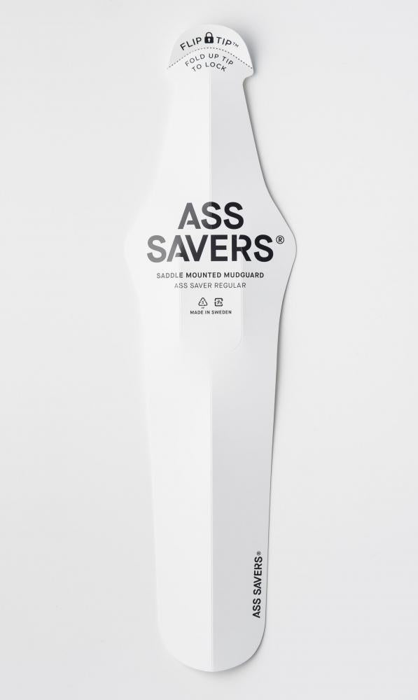 Ass Savers ASR-1 Regular Spritzschutz Heck weiß Leichter und flexibler Steck-Spritzschutz für das Hinterrad, ideal für Rennräder und Gravelbikes, einfache Montage ohne Werkzeug