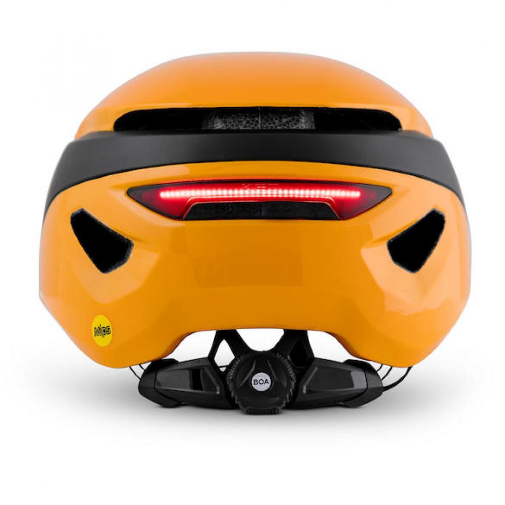 Merida Helm Mitro UE-1 L / 58-61 cm orange/schwarz - urbaner City-Helm mit MIPS & Rücklicht