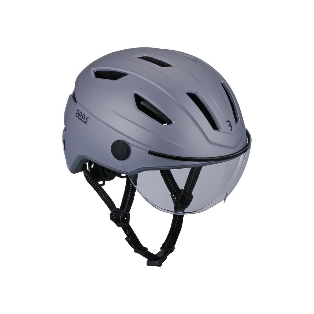 BBB Cycling Helm Move Faceshield M matt grau - sicherer E-Bike- und Speed-Pedelec-Stadthelm