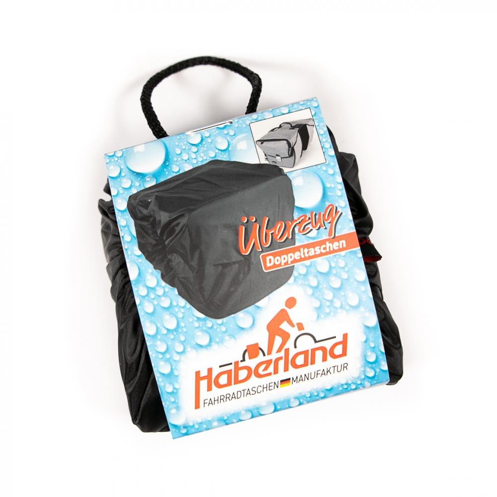 Haberland Überzug für Doppeltaschen schwarz - zuverlässiger Regenschutz für Fahrradtaschen
