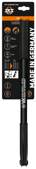SKS Duokopf-Pumpe VX schwarz 400-450mm Universell für DV/AV/SV Ventile, ideal für RH 48-53cm Fahrräder