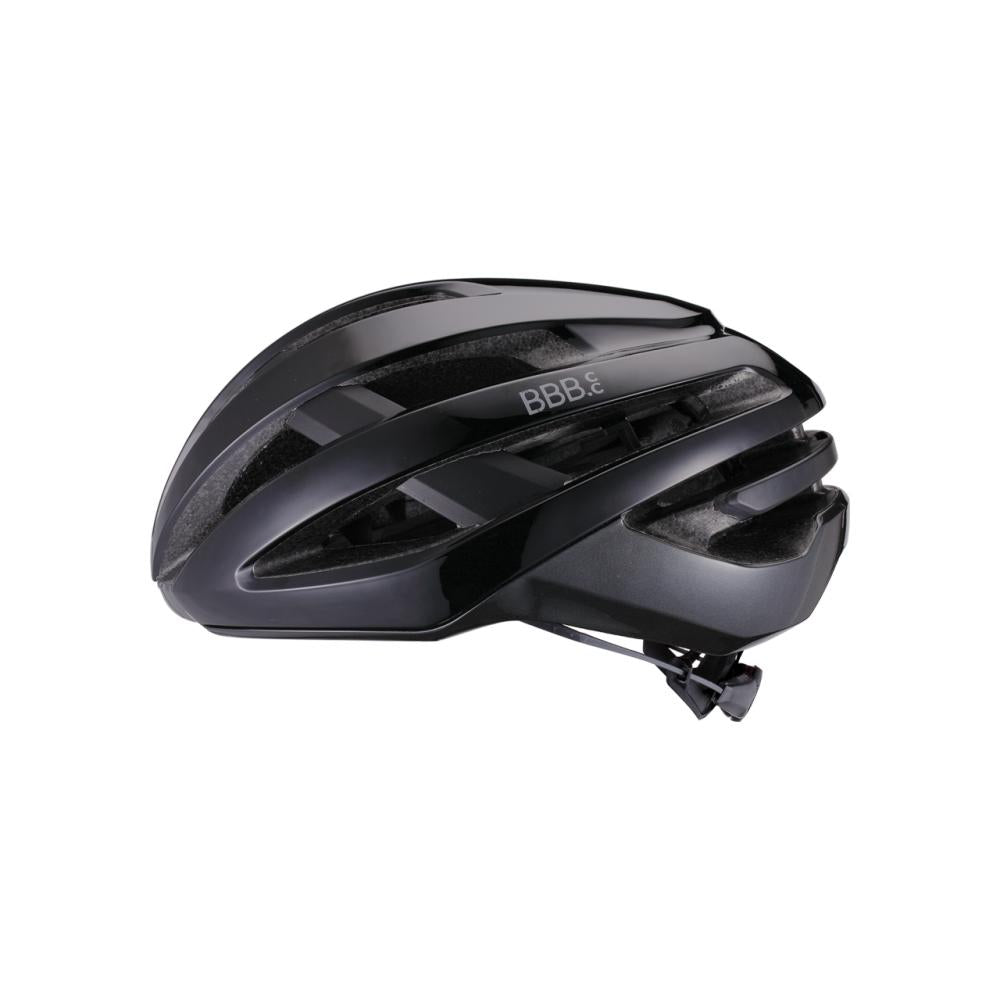 BBB Cycling Helm Maestro L schwarz glanz - sicherer Rennradhelm mit Top-Belüftung