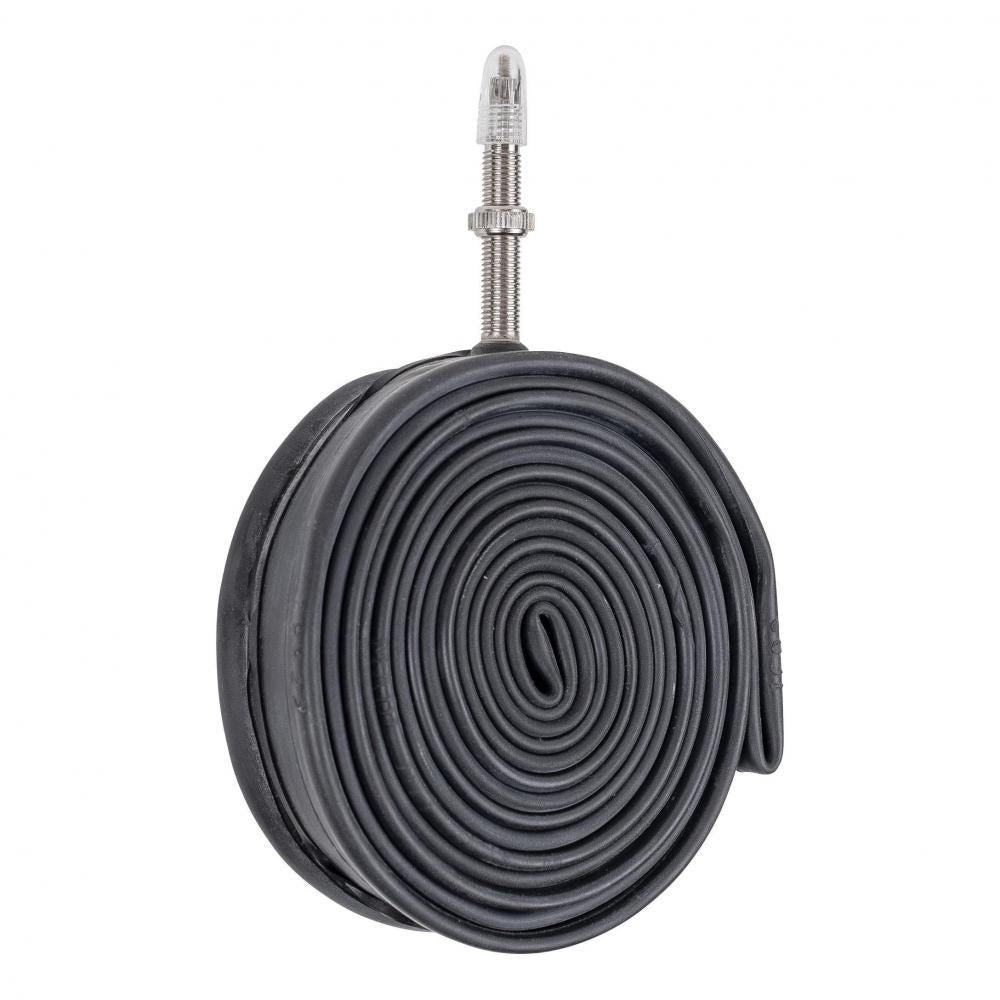 Kompakt aufgerollter Schwalbe SV15L Fahrradschlauch 28 Zoll mit 40mm SV-Ventil.
