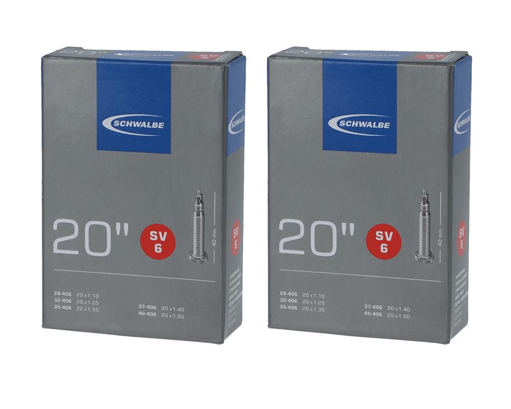 Schwalbe 2x Schlauch SV6 20x1.10-1.50" (28/40-406) - 20 Zoll SV 40mm