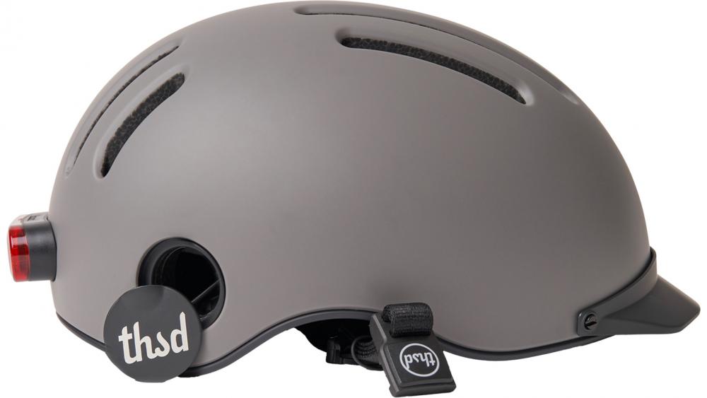 Thousand Chapter Urban Grey L MIPS - Fahrradhelm für Erwachsene, Größe L 59-62 cm, abnehmbares Visier, Magnetverschluss, integriertes Rücklicht, urbanes Design, hohe Sicherheit