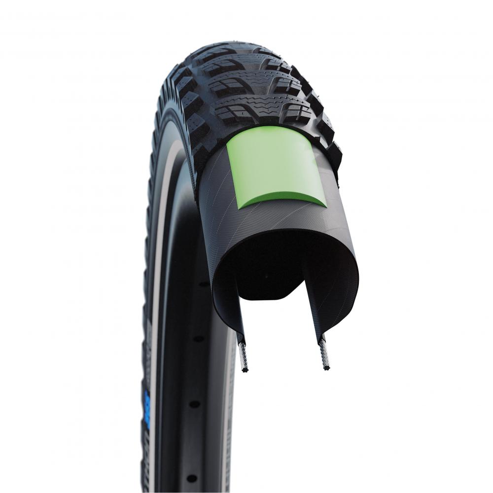 Schwalbe Marathon 365 GreenGuard Drahtreifen im Schnitt: Ganzjahresreifen mit effektivem Pannenschutz für jedes Wetter.