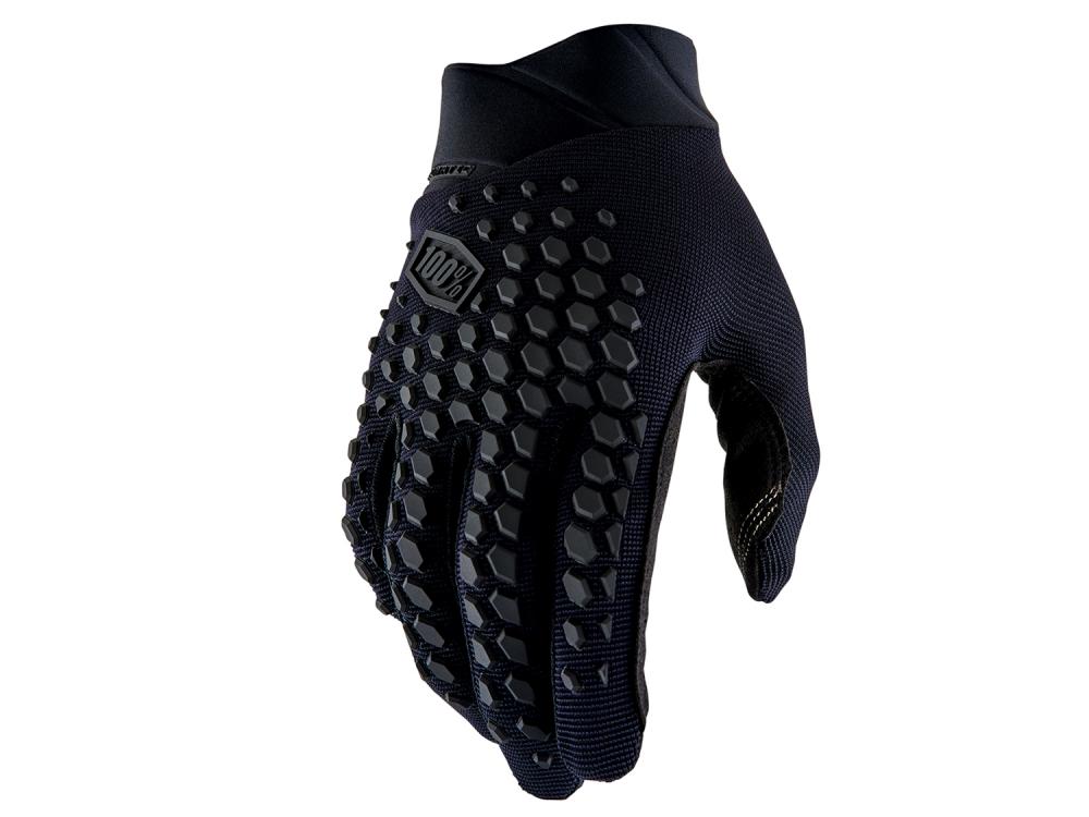 100% Geomatic Gloves S Black/Charcoal - komfortabler MTB-Handschuh mit Top-Grip