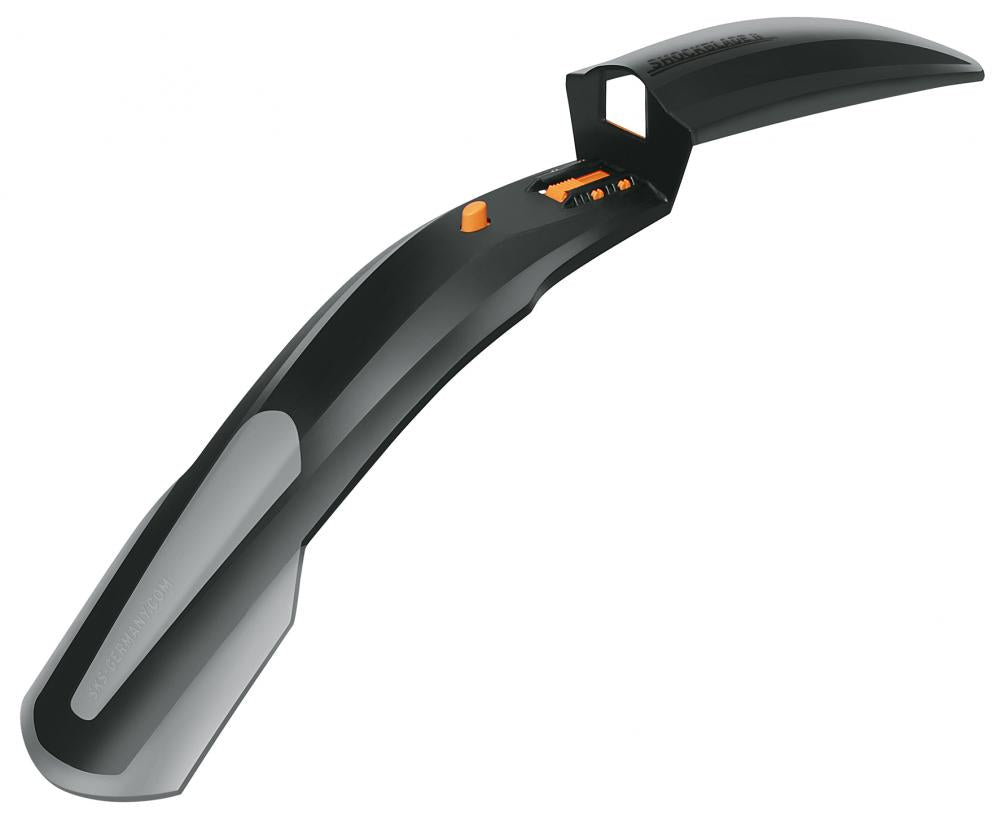 SKS Shockblade Schutzblech schwarz-grau für 26/27.5 MTB, 2-K-Kunststoff, Quick-Release-Befestigung.