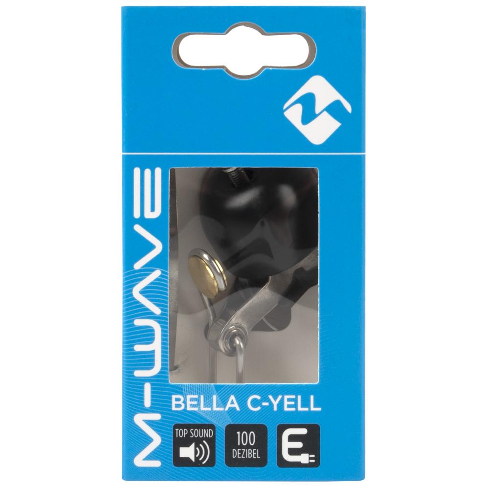 M-WAVE Bella C-Yell Mini-Glocke - matt-schwarz, Kupfer, Ø 30 mm