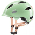 Uvex Oyo Kinderfahrradhelm mint-peach 45-50 cm Leicht, individuell anpassbar, erweiterbar mit LED-Licht, optimaler Stirn- und Schläfenschutz, herausnehmbares Bärchen-Polster