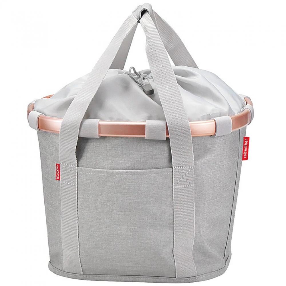 KLICKfix Bikebasket Reisenthel twist sky rose - Fahrradkorb 28x26x35 cm mit Adapter - Fahrradtasche