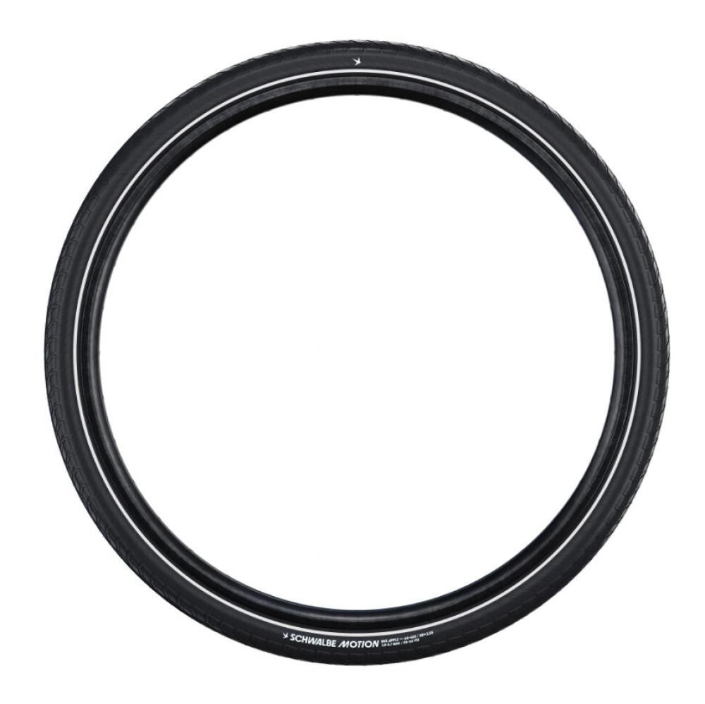 Schwalbe Motion Big Apple 29 Zoll (55-622) schwarzer City-Reifen mit Reflexstreifen, komfortabel und umweltfreundlich.