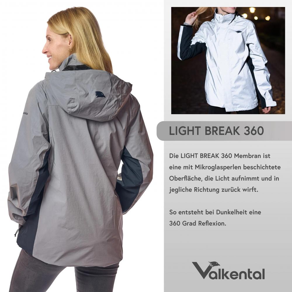 Valkental Damenjacke 3in1 Smart Jacket wasserdichte Jacke mit Fleece Zipp-In S grau