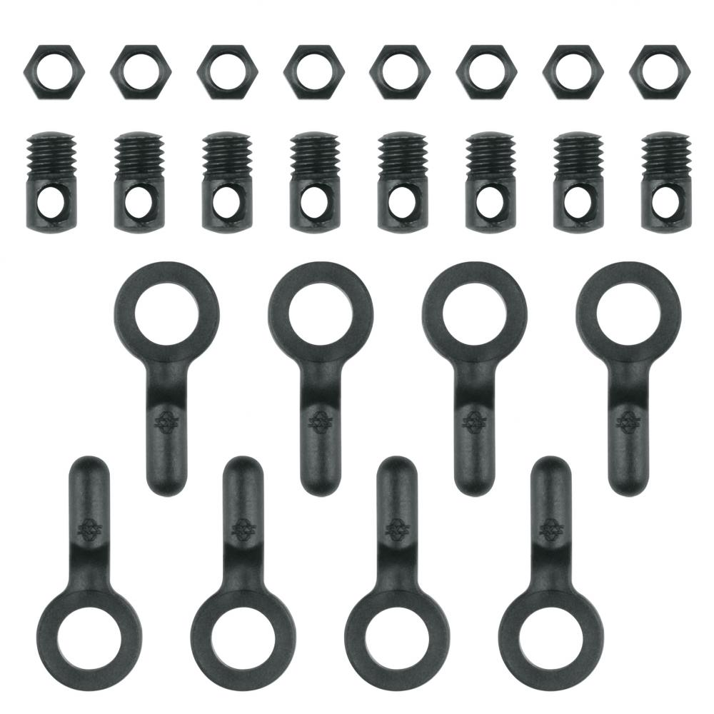 SKS ASR Strebenbefestigung schwarz für Bluemels BASIC und STRIPES Schutzbleche, passend für 26\" bis 29\", inklusive 8 Bolzen, Muttern und Strebenschutzkappen