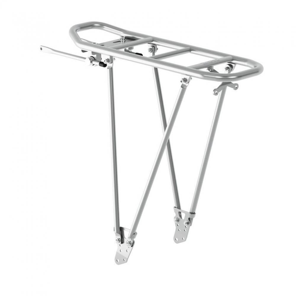 Silberner Racktime Foldit Adjustable 2.0 Gepäckträger für 24-29" Fahrräder, Snapit 2.0 kompatibel, 25kg Traglast.