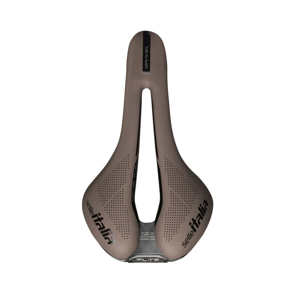 Selle Italia Flite Boost Gravel TI 316 Superflow L3 mud brown - Gravel-Sattel mit TI-316 Streben, Superflow-Aussparung