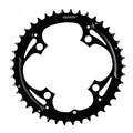 Schwarzes Truvativ Kettenblatt aus Stahl mit 42 Zähnen für 4-Arm-Kurbeln, robustes Fahrrad-Ersatzteil in der Frontansicht.