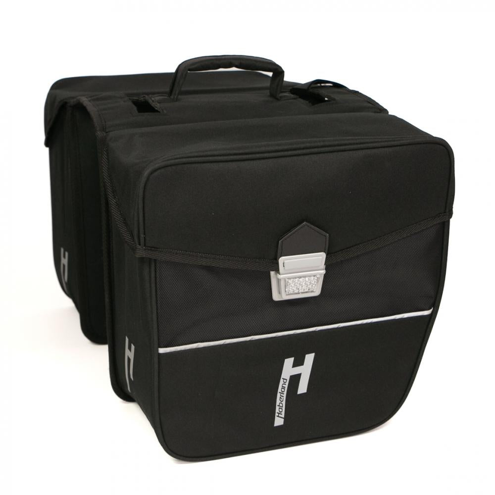 Haberland Doppeltasche E-Bike L schwarz - geräumige Gepäckträgertasche für E-Bikes