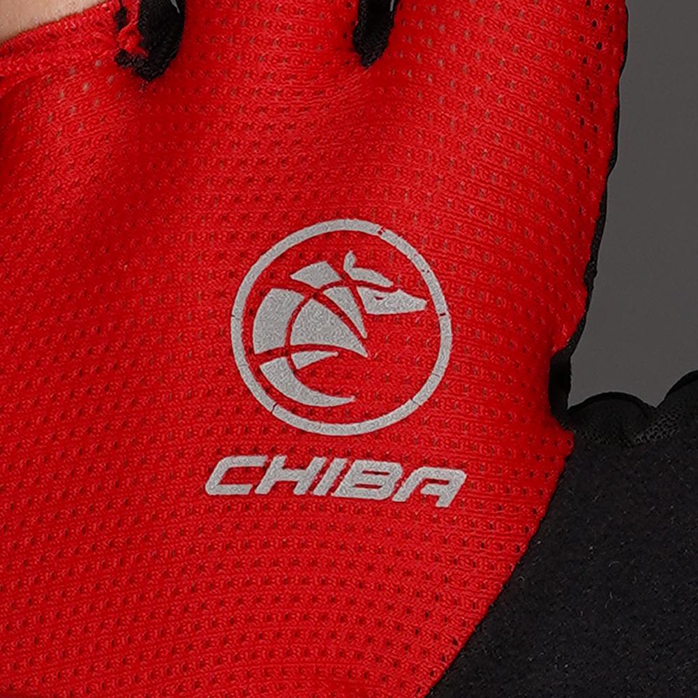 CHIBA Youth - Radhandschuhe kurz, S, rot, atmungsaktiv, gepolstert