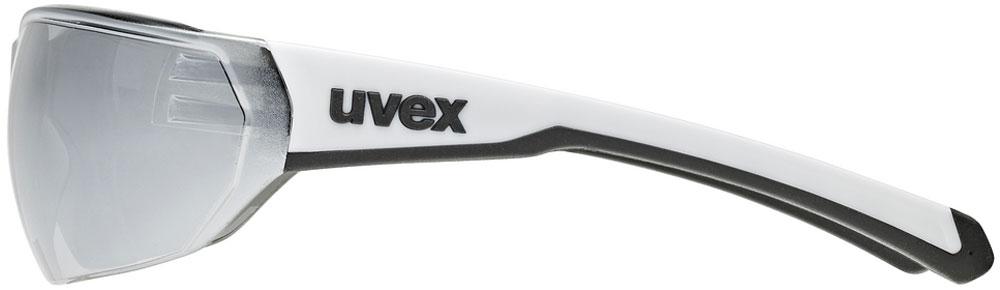 UVEX equate Sportbrille weiß matt mit silber verspiegelten Gläsern, Softbügeln und UV-Schutz für Sport und Outdoor.