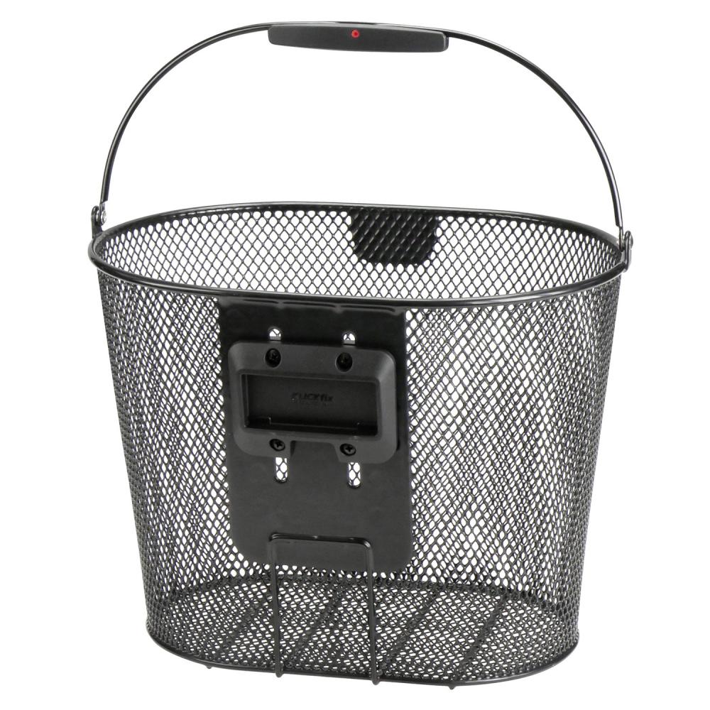 KLICKfix Fahrradkorb Oval Plus hoch schwarz 25x36x27 cm