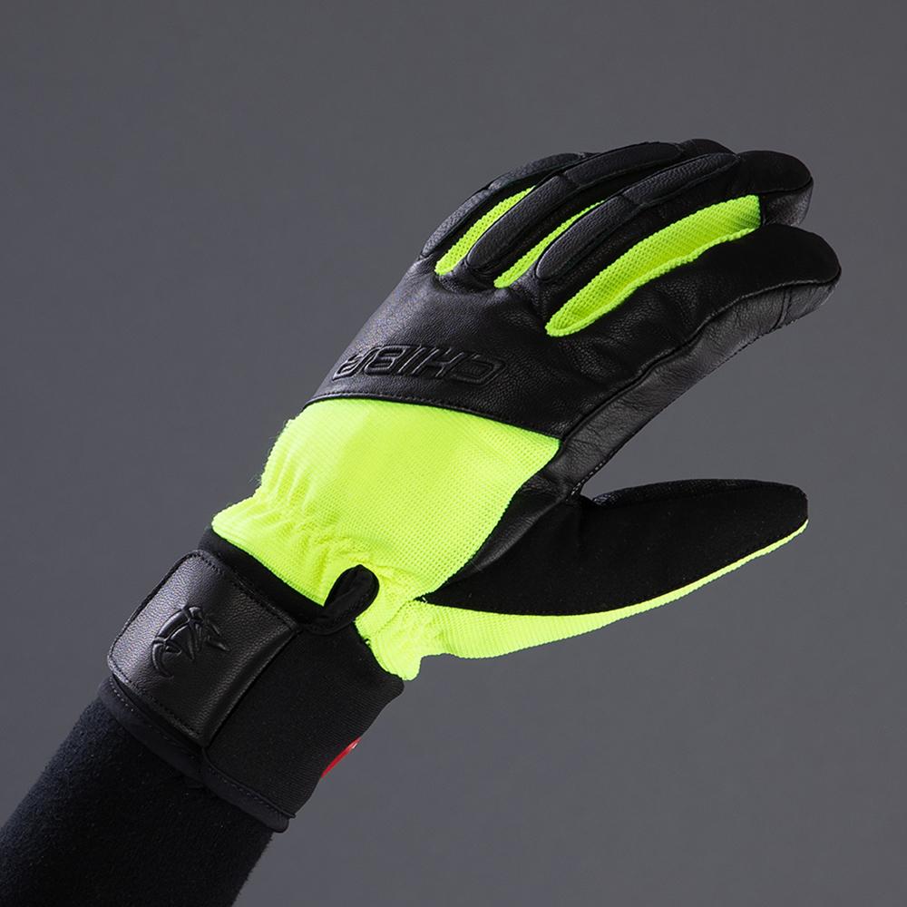 CHIBA Sport Pro - wasserdichte Winter-Radhandschuhe sz/neongel, Größe 8