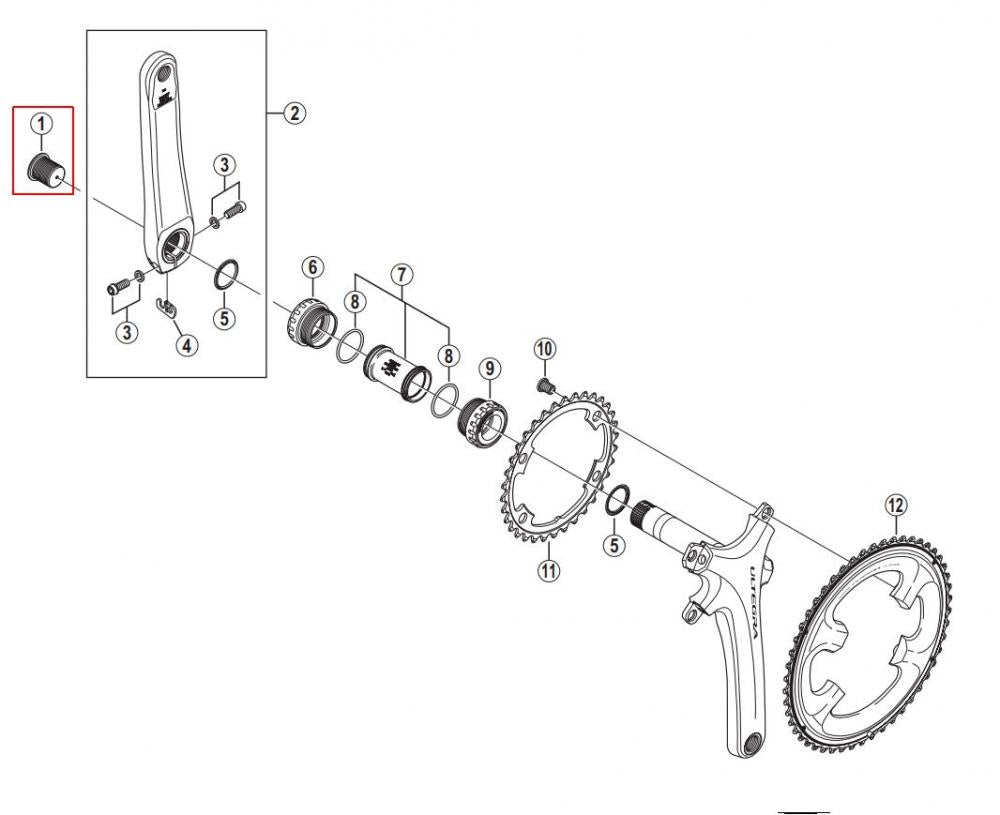 SHIMANO Kurbelbefestigungsschraube FC-6800 - Befestigungsschraube für Rennradkurbeln