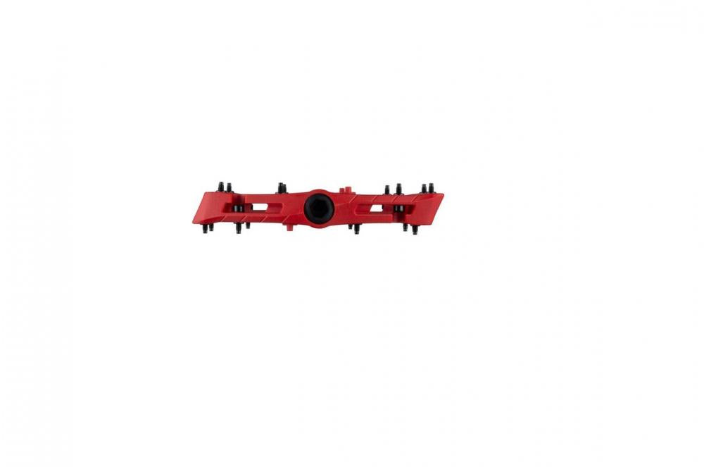 Race Face Chester Large Plattform-Pedal in Rot, ein robustes MTB-Flatpedal für sicheren Grip.