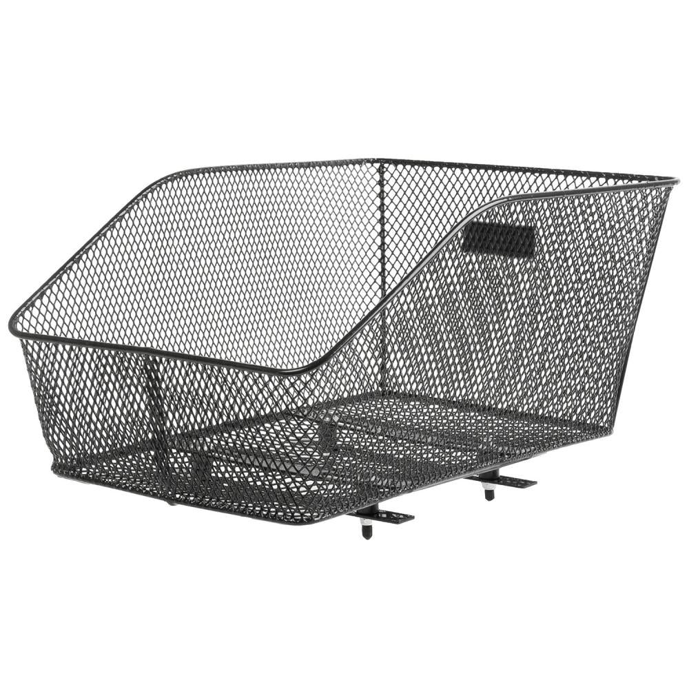 M-Wave Hinterradkorb BA-RM Along aus schwarzem Stahl, 20 Liter, robust, langlebig und ideal für den Gepäckträger.