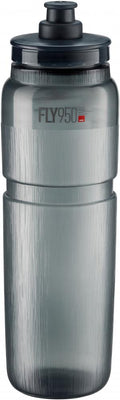 ELITE Fly Tex Smoke 950ml Sportflasche, ultraleicht, dunkelgrau, texturiert, schwarzer Verschluss.