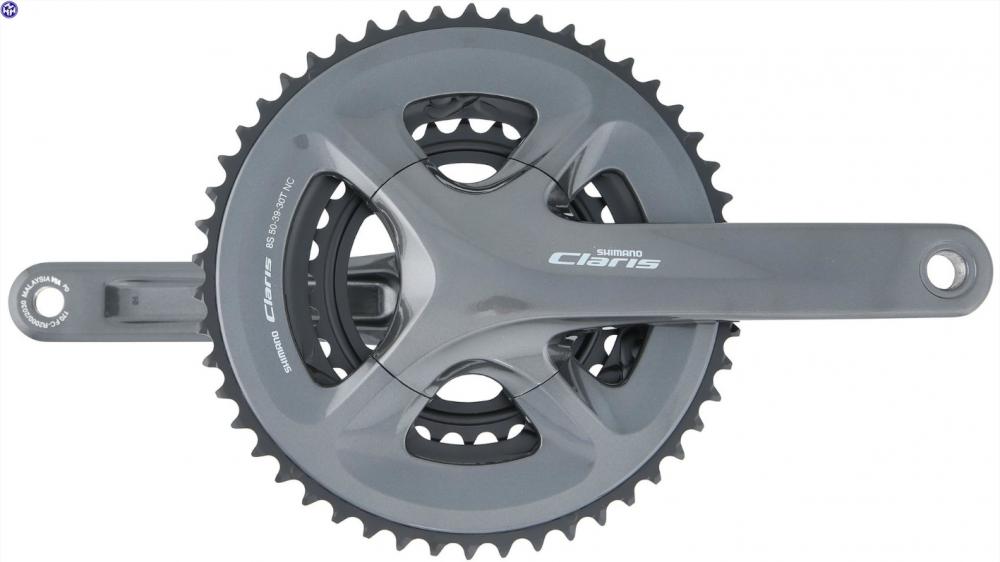 Shimano Claris FC-R2030 8-fach Kurbelgarnitur, 170mm, 50-39-30 Zähne, grau.