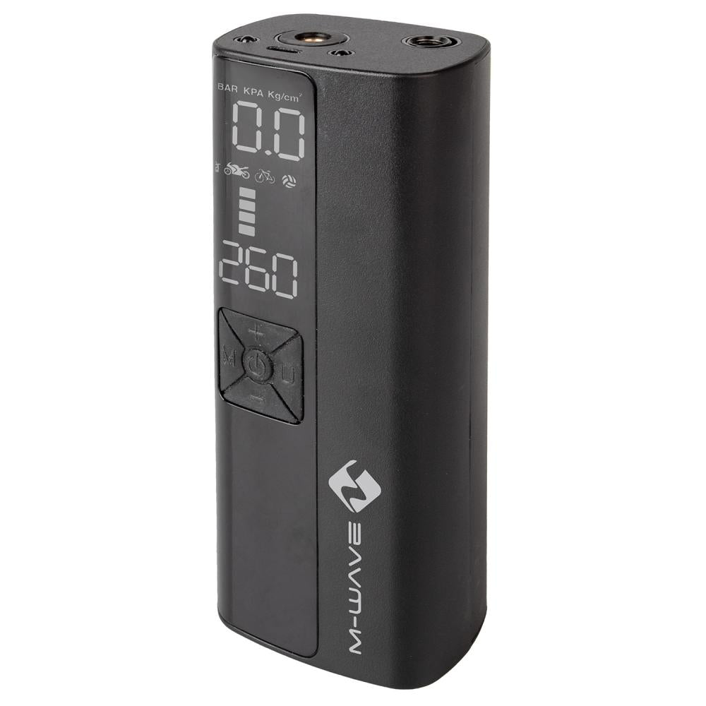 M-WAVE Akku-Minipumpe Elumatik Multiboost bis 10,3 bar mit digitalem Manometer