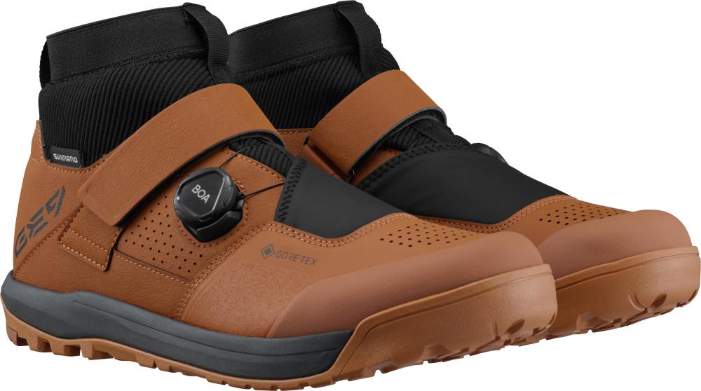 SHIMANO Fahrradschuhe GE900GTX Herren/Damen MTB SPD Größe 42 Braun - wasserdichte Gravity/Enduro Schuhe