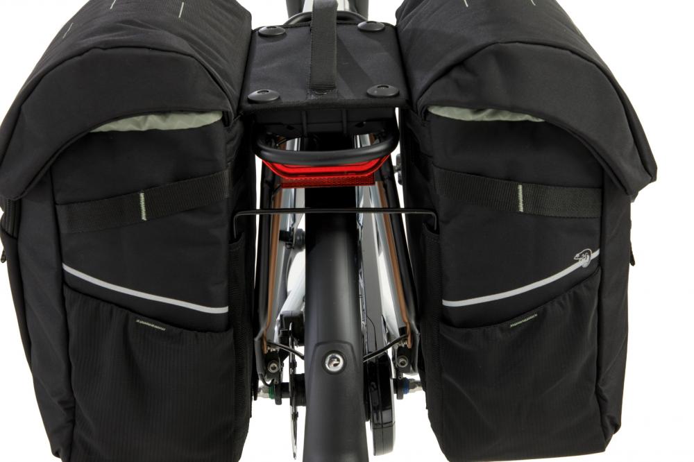 New Looxs Doppelpacktasche Vigo Double RT 2 2×18 l Black Green - geräumige Snapit 2.0 Gepäckträgertasche