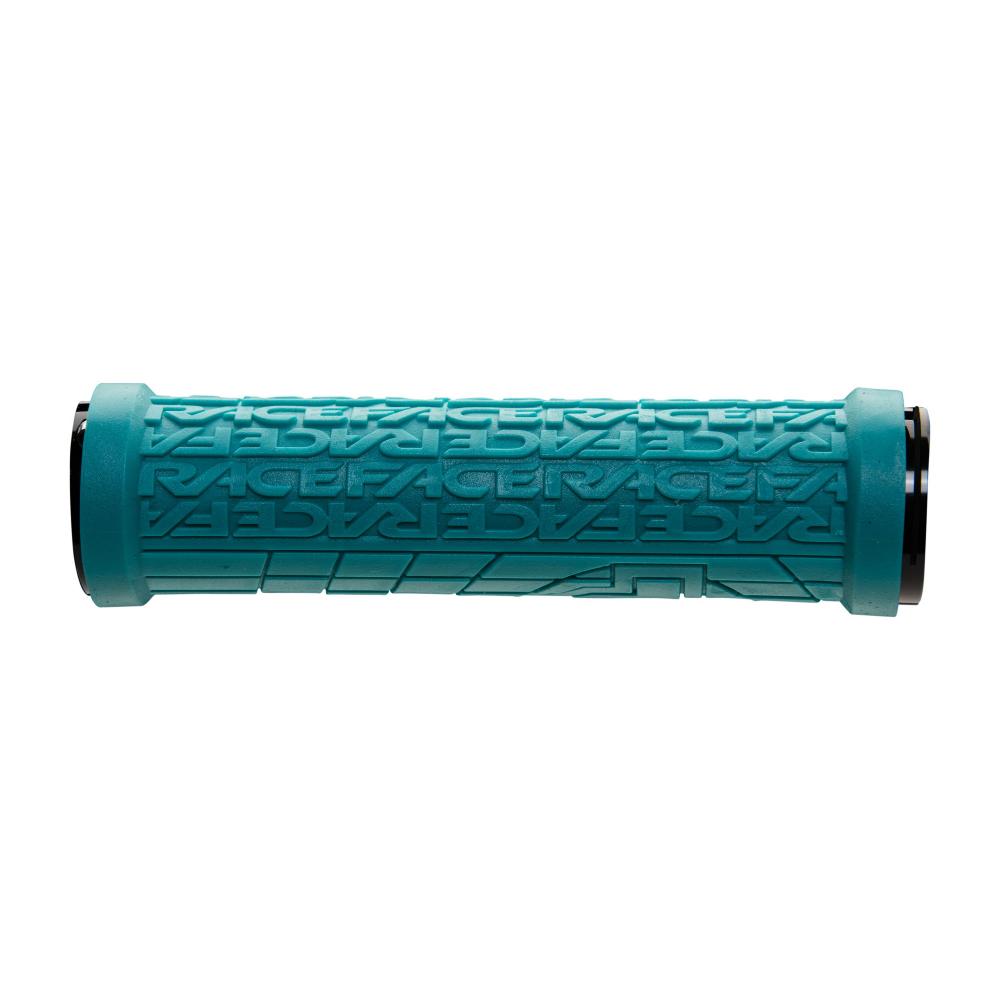 Race Face Grippler Lock-On Griff 33mm in Türkis für sicheren Halt und Komfort am Fahrrad.