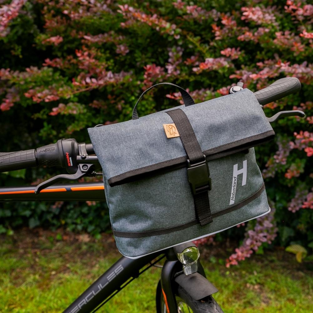 Haberland Lenkertasche Mel eMotion 4 nature anthrazit/reflex - nachhaltige eBike-Lenker Tasche